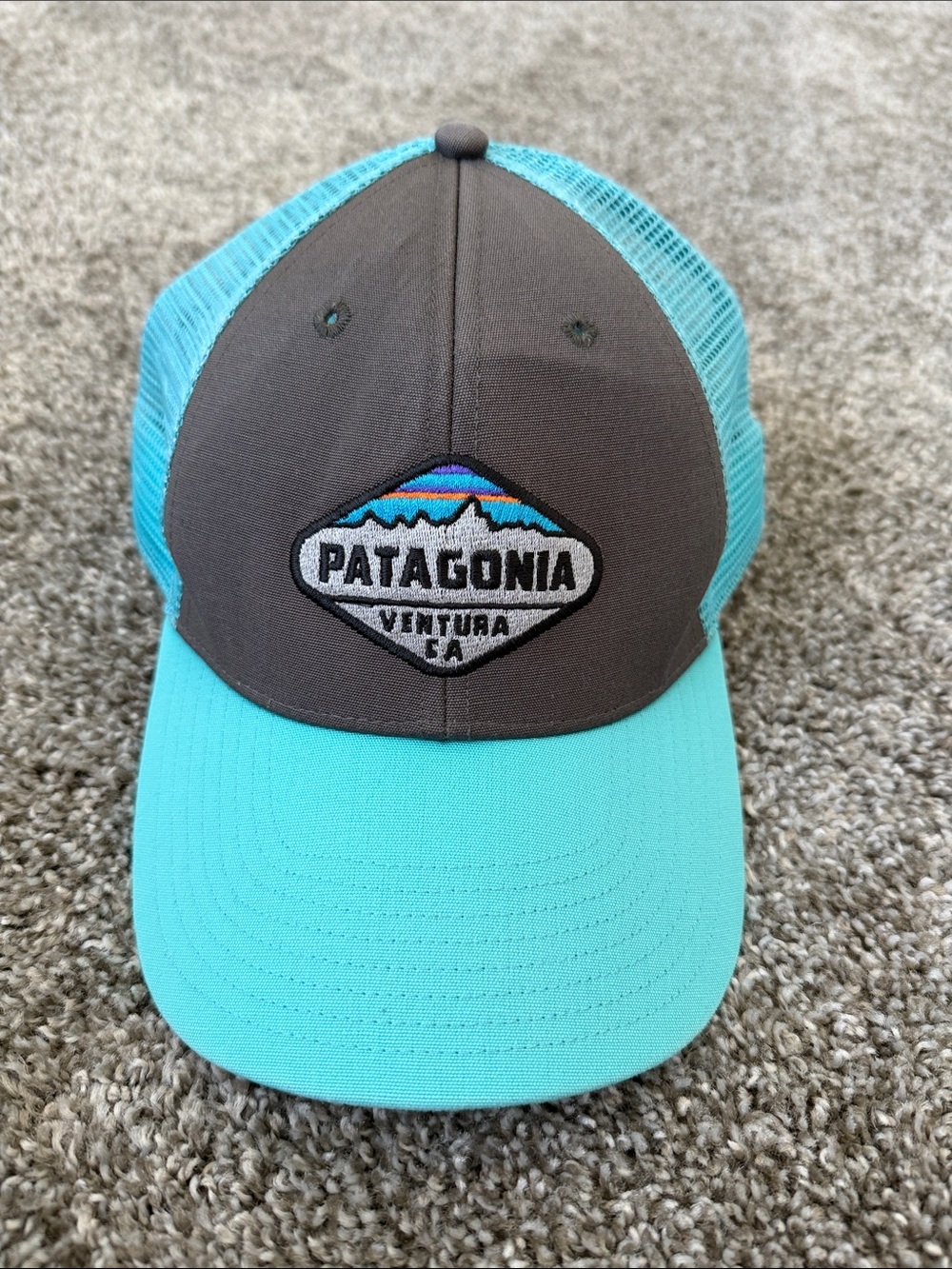 Patagonia Teal & Gray Mesh Logo Cap